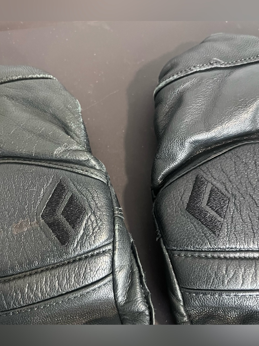 Vintage Black Diamond Leather Mitten Gloves  Bdry Ski Snow Winter - Picture 3 of 6